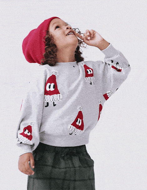 Toddler Santa Hat Dolman-Sleeve Sweatshirt - Heather Grey