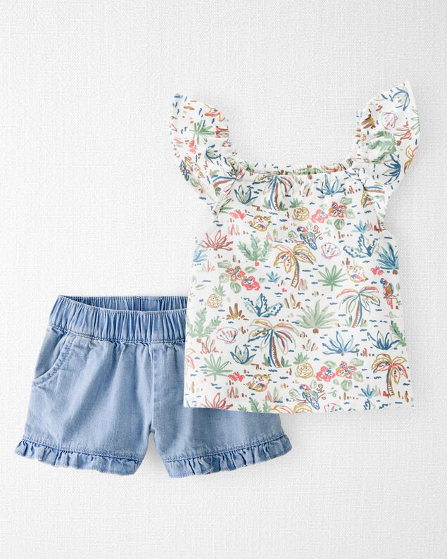 Product image 1 of Baby 2-Piece Organic Cotton Tropical Paradise Print Set
