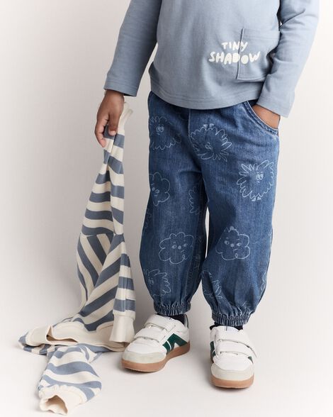 Toddler Squish Jump Rope Jogger in Denim - Blue