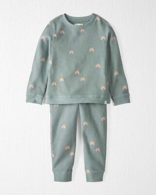 Product image 1 of Toddler Organic Cotton Waffle Knit Set in Magical Rainbow Print