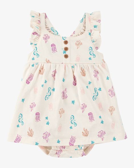  Product image 1 of Baby Sea Print Cotton Sunsuit