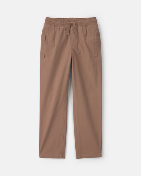 boys twill pants - brown