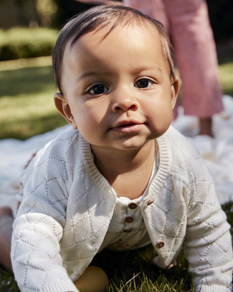  Product image 3 of Baby Button-Up Cardigan - Ivory