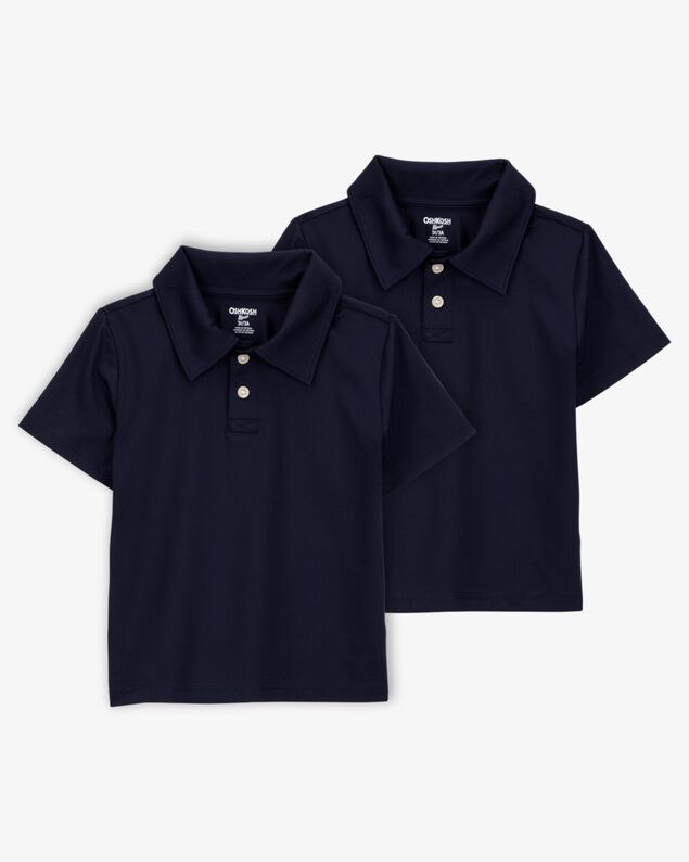 Product image 1 of Toddler 2-Pack Active Uniform Polo Shirts in Moisture Wicking BeCool™ Fabric - Navy
