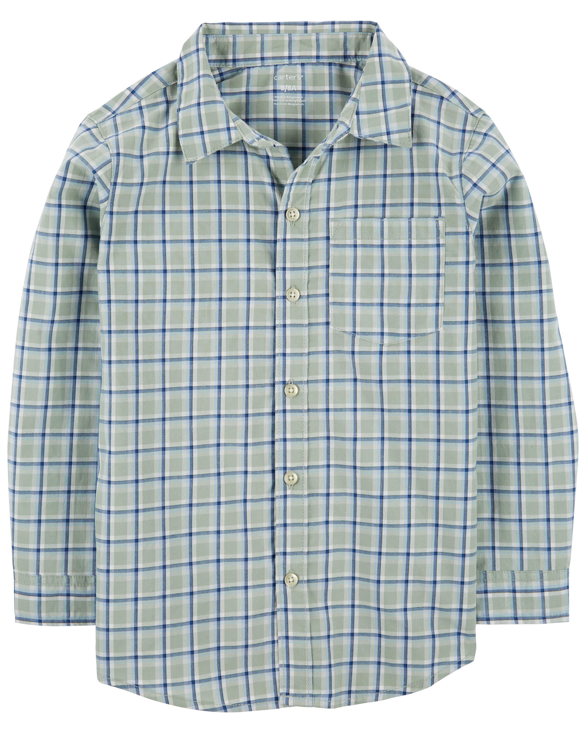 Kid Plaid Button-Front Shirt