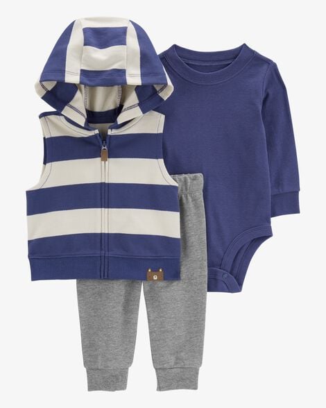 Product image 1 of Baby 3-Piece Striped Little Vest Set
