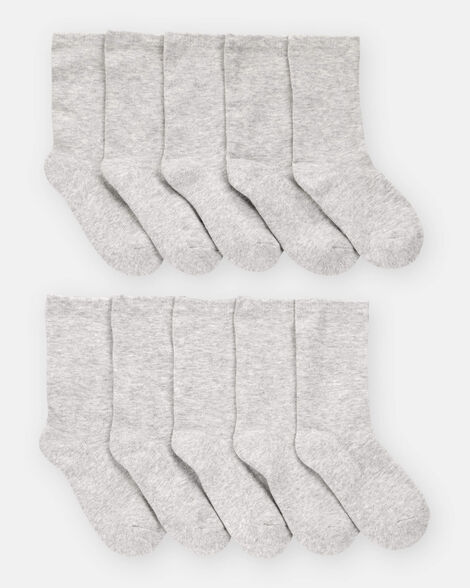 kid 10-pack crew socks - grey