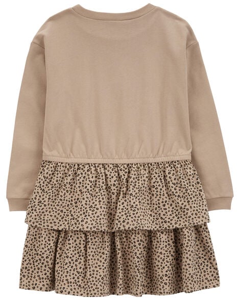 Product image 2 of Kid Leopard Ruffle Long-Sleeve Dress