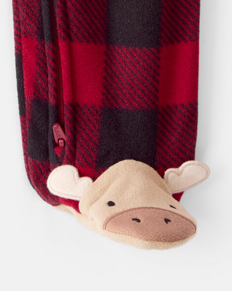 Product image 4 of Baby Plaid Print Reindeer Christmas Loose Fit Long-Sleeve Sleep & Play - Red