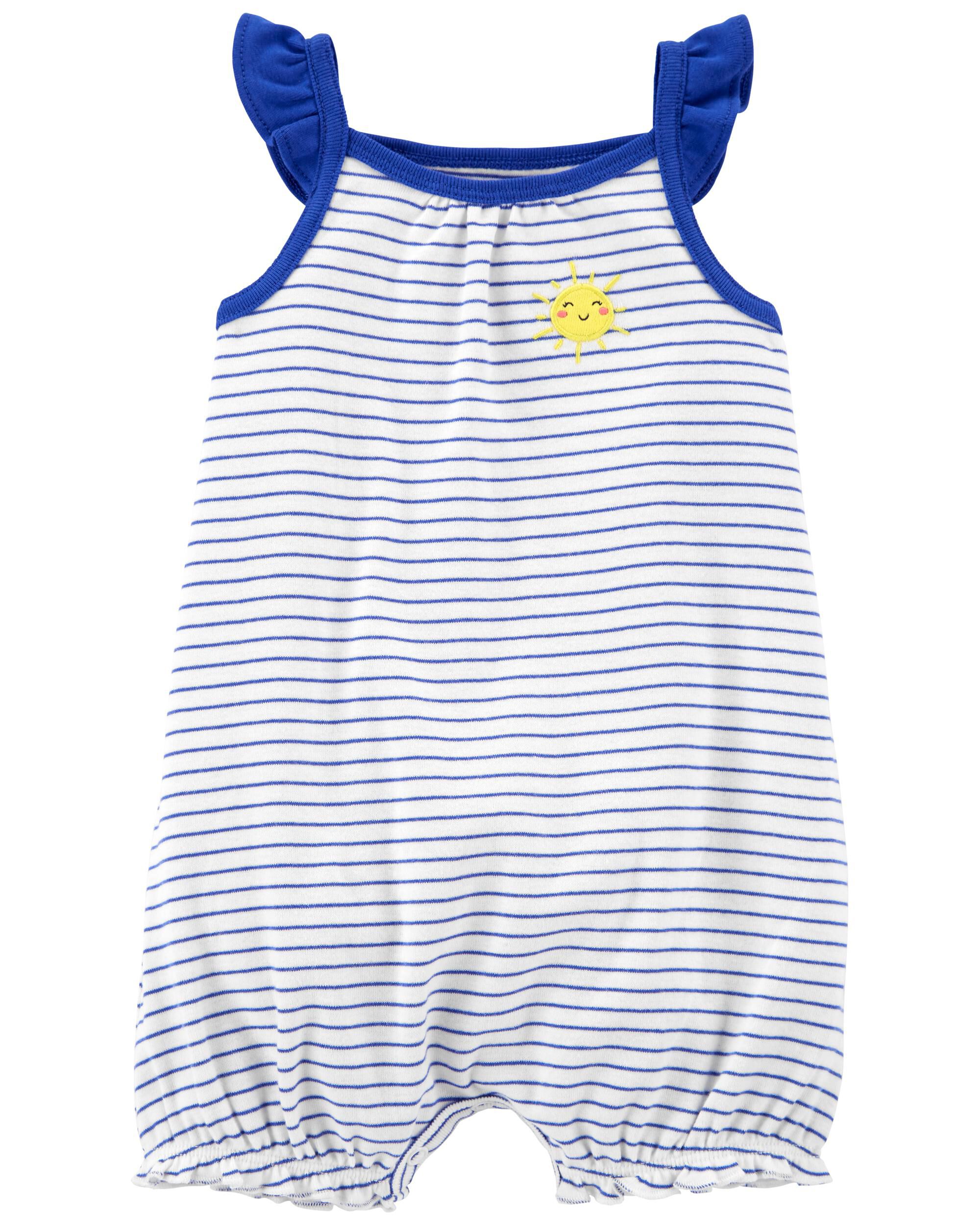 *CLEARANCE* Striped Snap-Up Romper