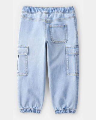 Product image 2 of Toddler Boy Mid-Rise Denim Cargo Joggers - Blue