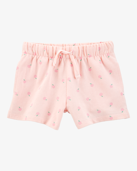 toddler girl pull-on french terry shorts - pink