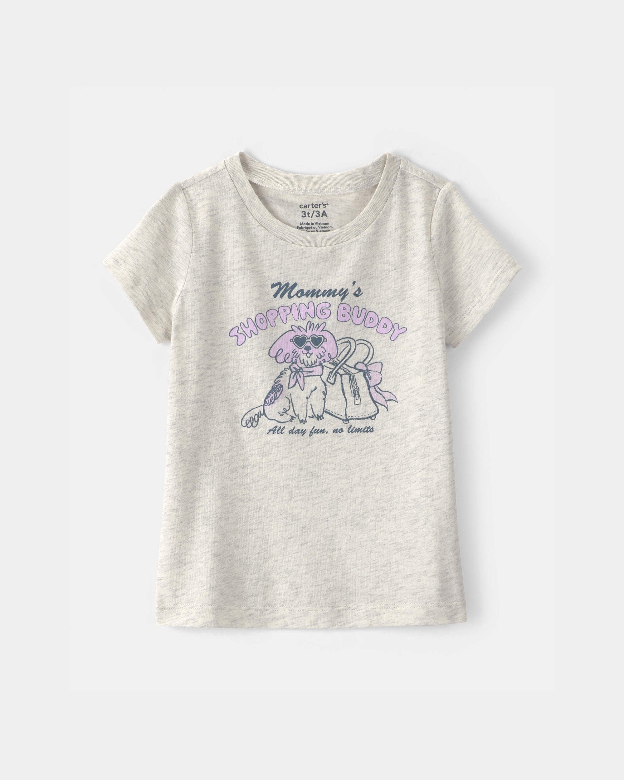 Carters toddler girl mommys shopping buddy graphic tee 2T Grey 6$