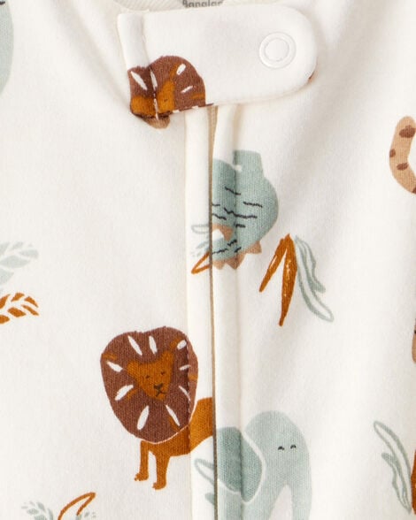  Product image 3 of Baby Animal Print 2-Way Zip Cotton Sleep & Play Pajamas