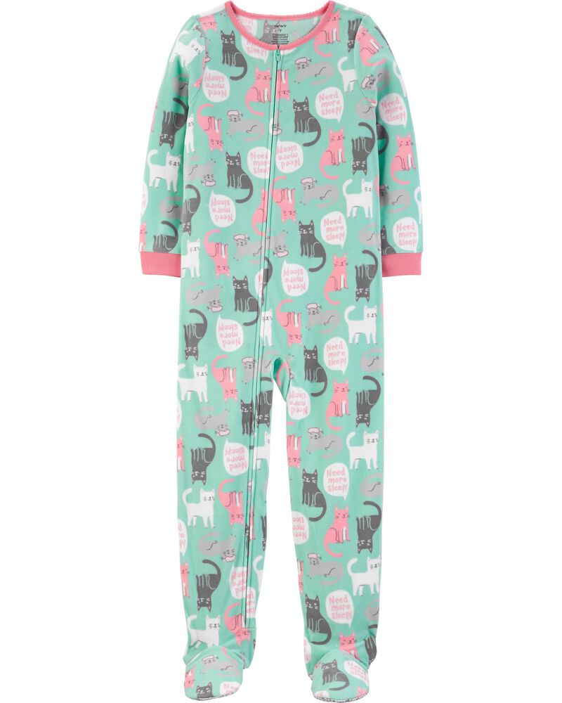 1 Piece Cat Fleece Footie Pjs Carters Com