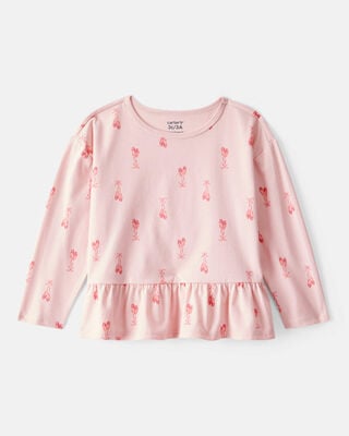 Toddler Girl Unicorn Print 100% Cotton Long-Sleeve 4-Piece Pajamas - Purple