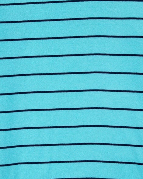  Product image 3 of Kid 4-Piece Striped Dinosaur 100% Snug Fit Cotton Pajamas - Turquoise