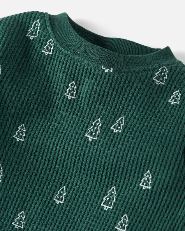 Product image 2 of Baby Christmas Tree Print Waffle Knit Pajamas Made with Organic Cotton