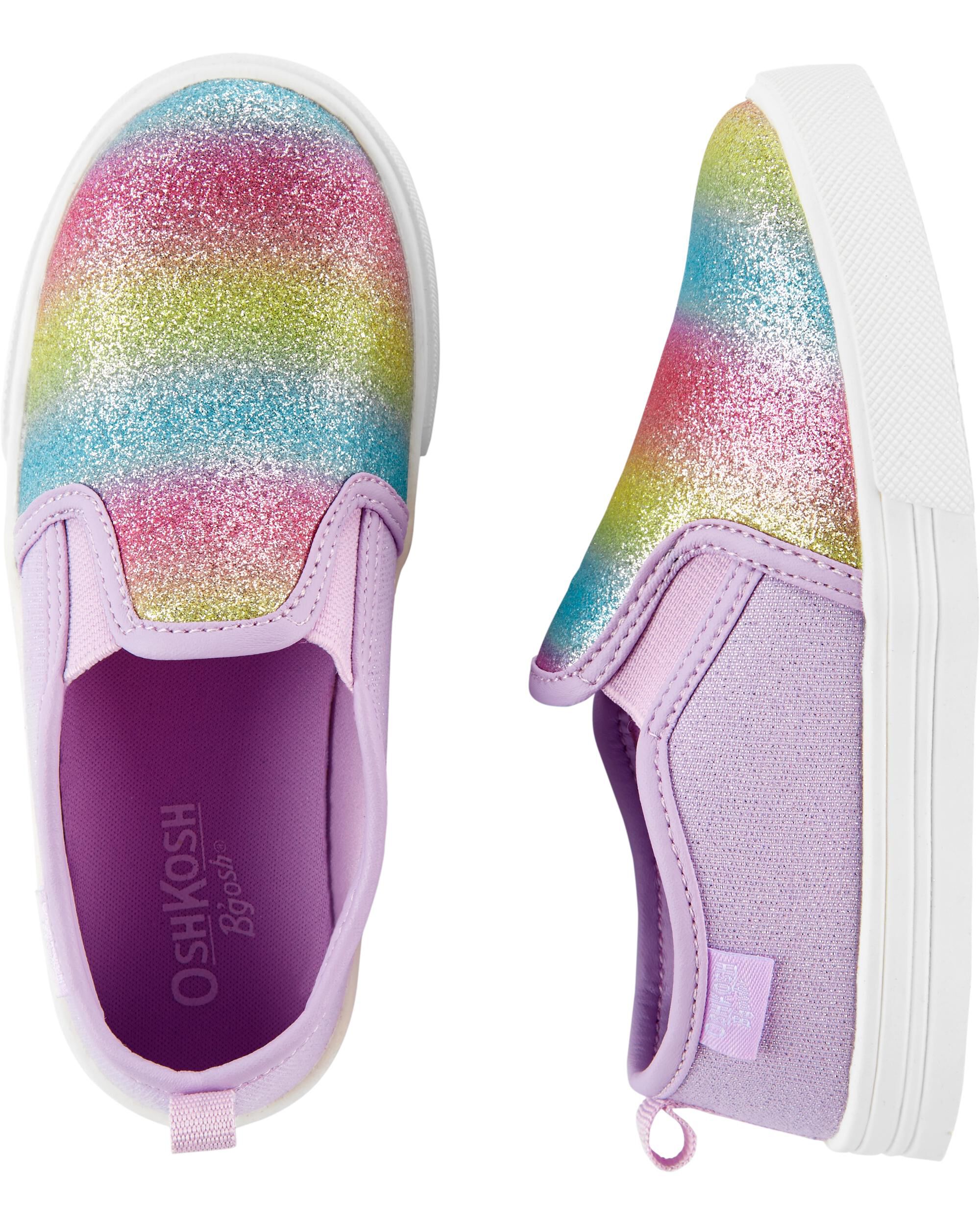 girls rainbow glitter shoes