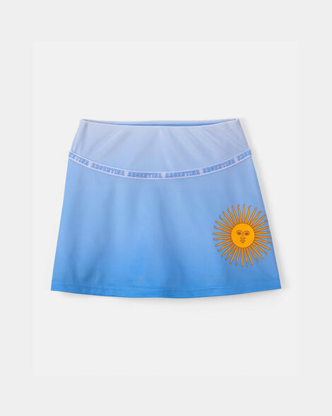 girls umbro argentina active skort - light blue/white