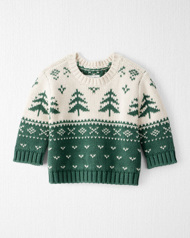 Product image 1 of Baby Organic Cotton Evergreen Fair Isle Sweater 
