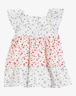 Product image 2 of Baby Tiered Poplin Floral Print Dress - Ivory