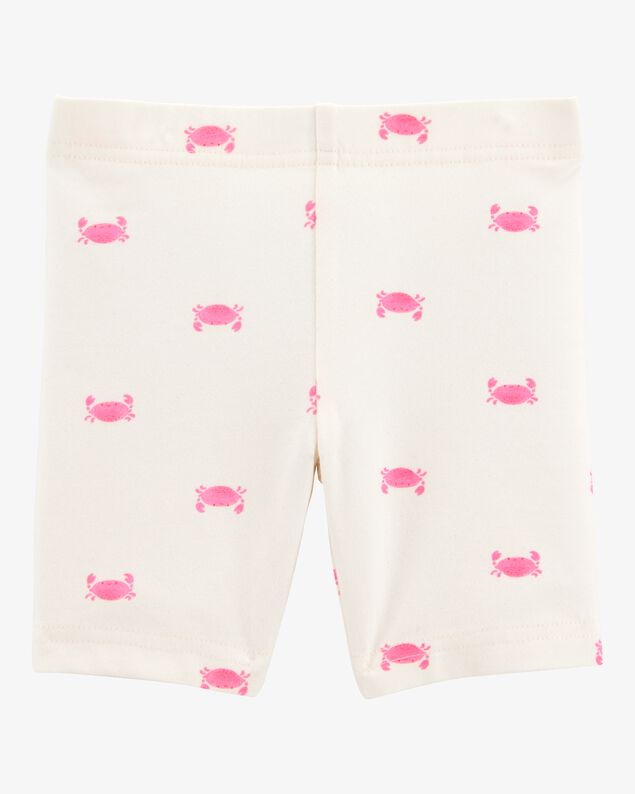 Product image 2 of Baby Girl Crab Print Bike Shorts - Ivory