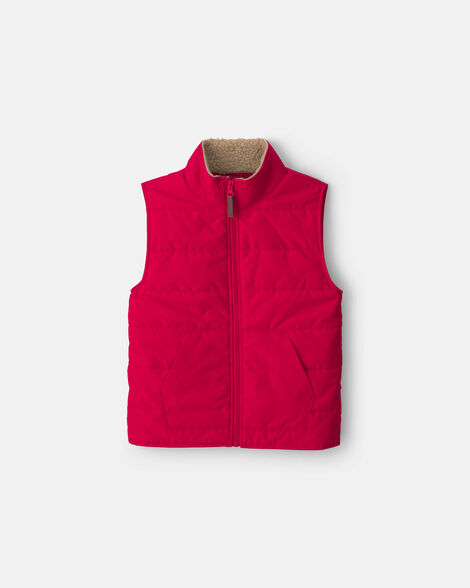 boys zip-up vest - red