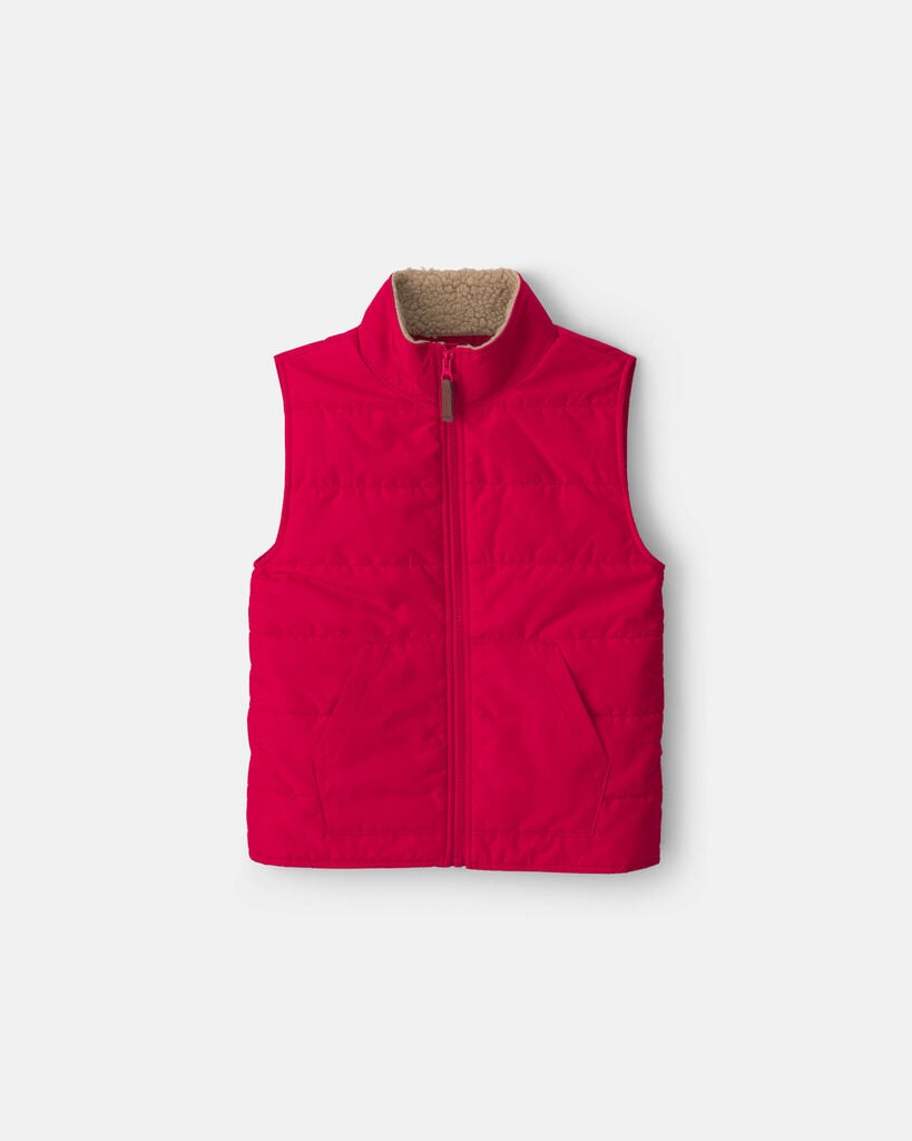 Carter's Little & Big Kid Boys Mock Neck Sleeveless Vest, 8, Red