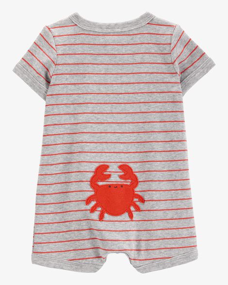  Product image 2 of Baby Crab Striped Cotton Blend Short-Sleeve Romper