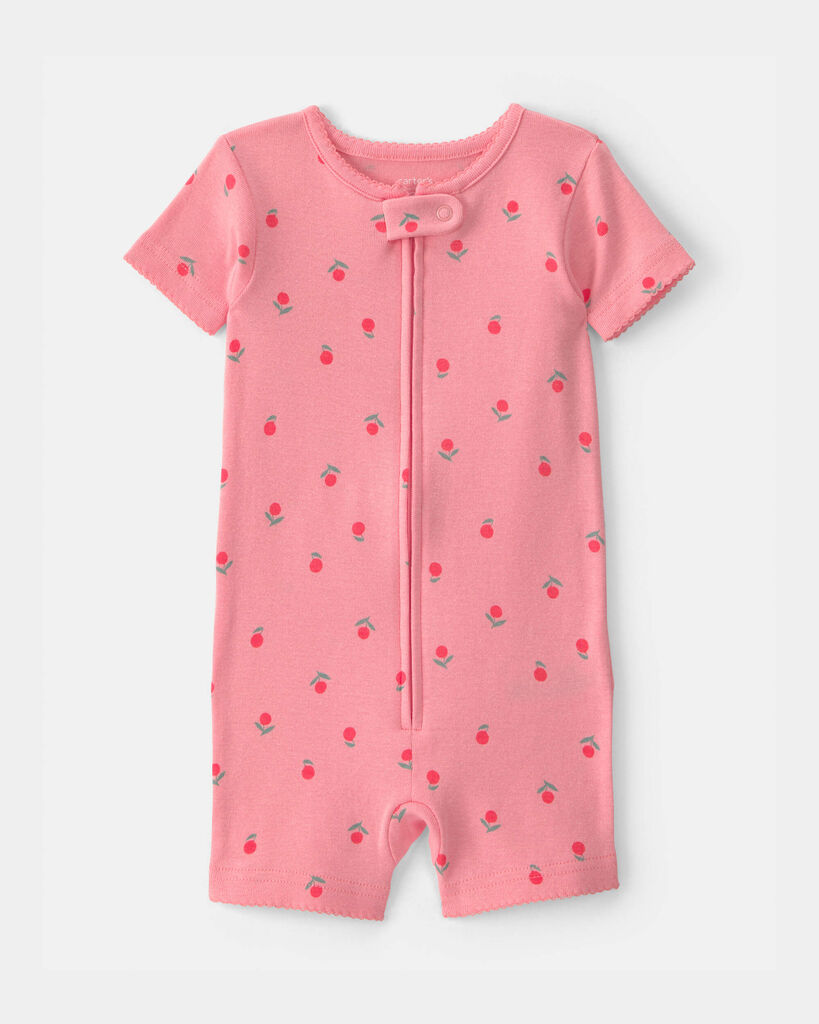 Carter's baby girl fruit 100% cotton 1-piece romper pajama 12M Pink
