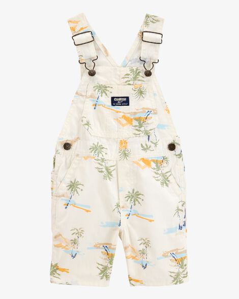  Product image 1 of Toddler Tropical-Print Canvas Shortalls-Cream