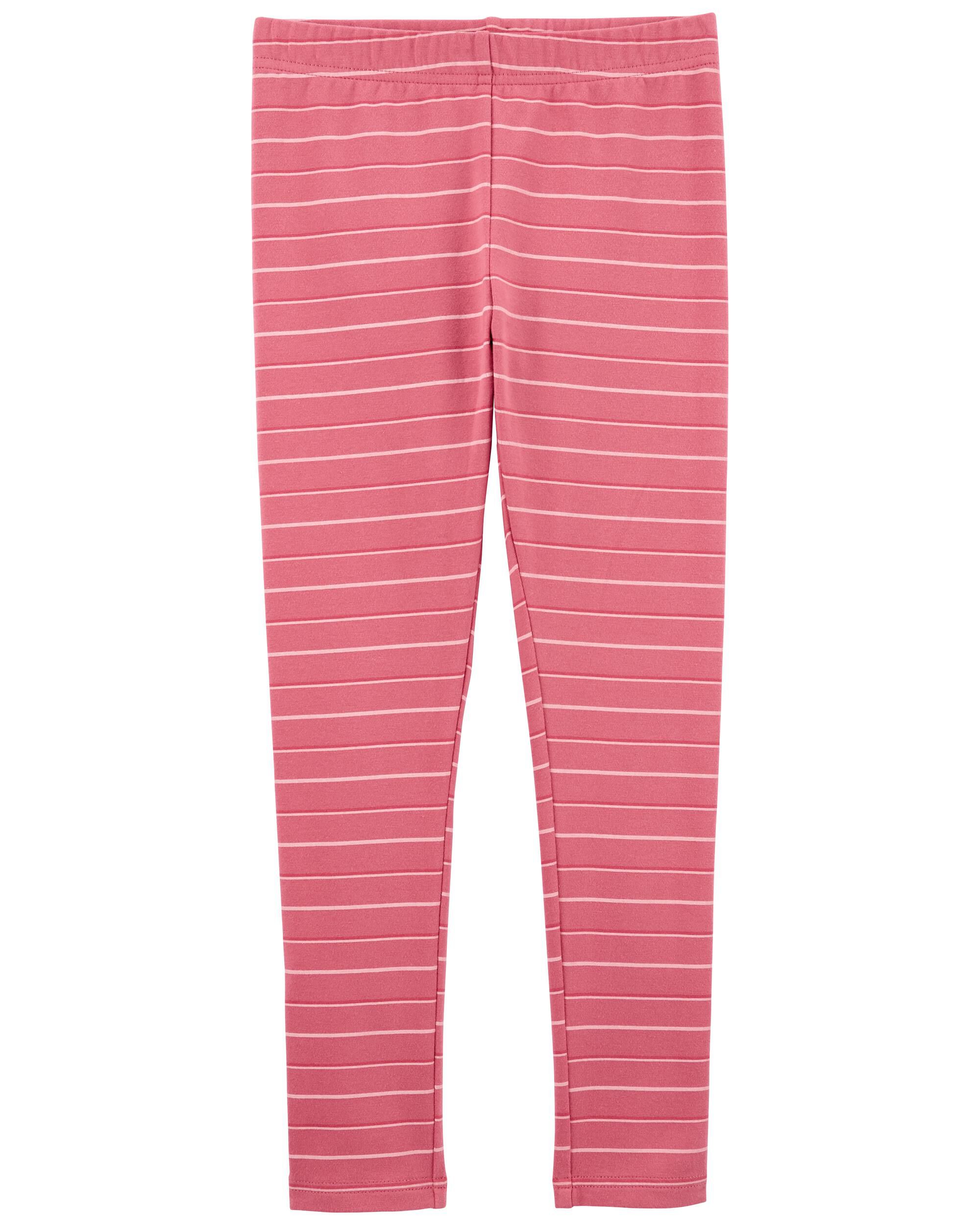 Pink and white striped leggings store