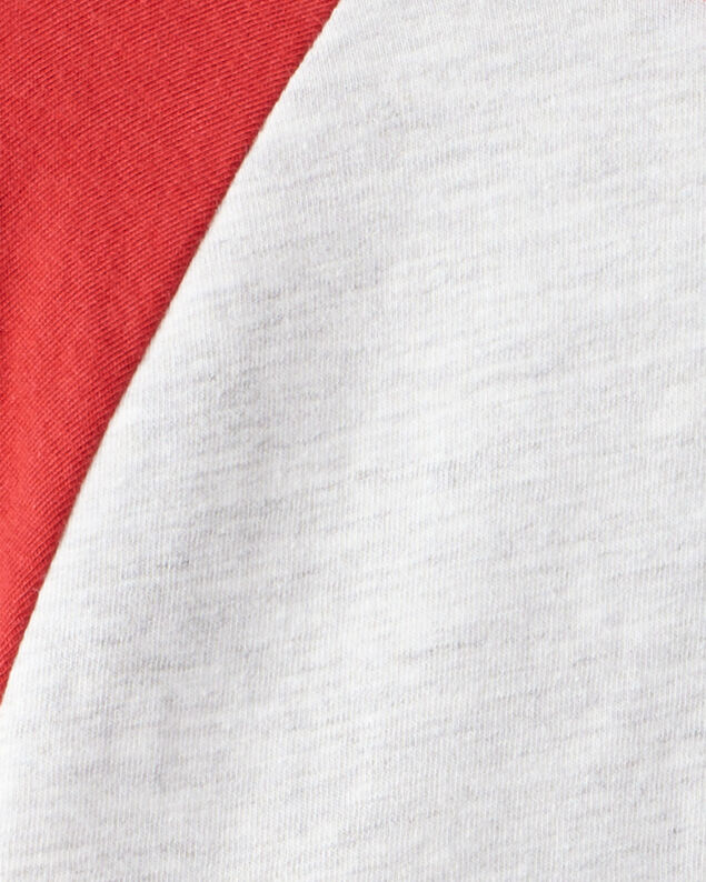 Product image 2 of Boys Long-Sleeve Raglan Tee - White/Red