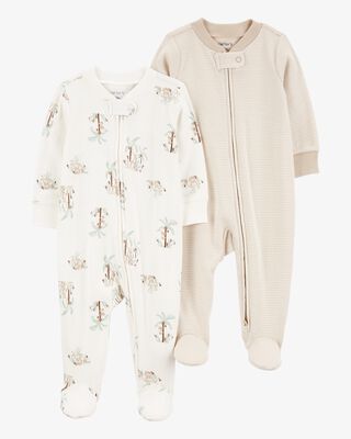 Product image 1 of Baby 2-Pack 2-Way Zip Sleep & Play Pajamas