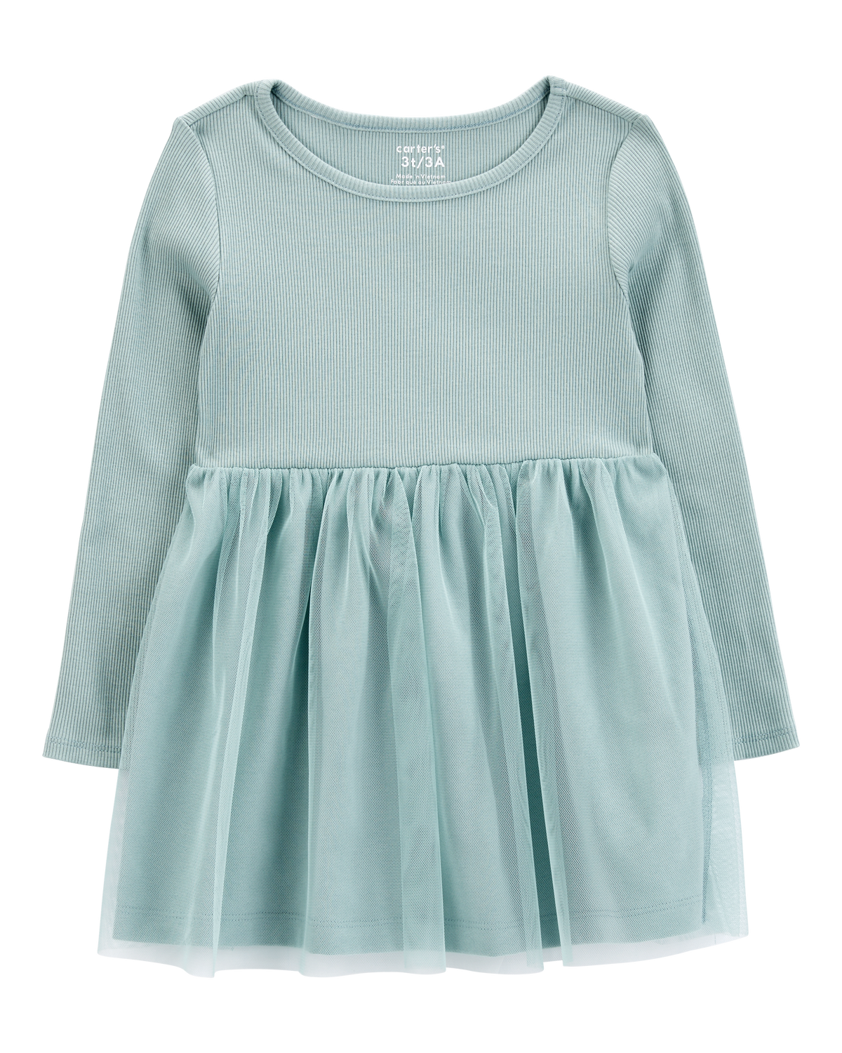 Toddler Tulle Long-Sleeve Jersey Dress - Carter's | Carter's