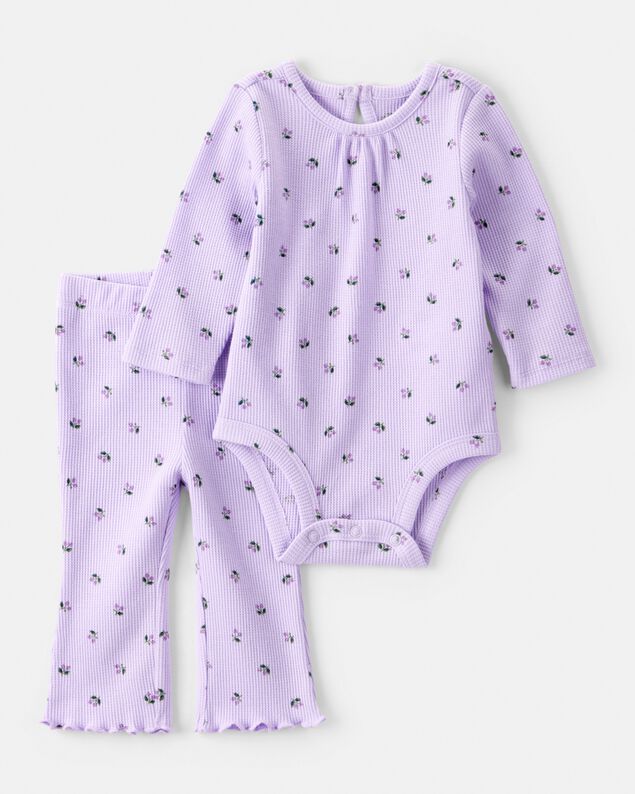 Product image 1 of Baby 2-Piece Berry Print Bodysuit Pant Set - Purple