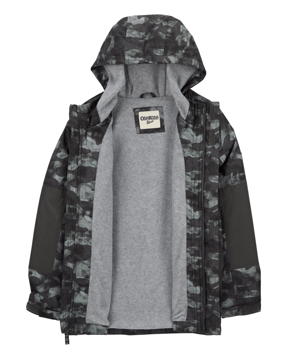 Kid Camo Print Fleece-Lined Midweight Utility Jacket Kid Camo Print Fleece-Lined Midweight Utility Jacket