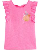 Neon Glitter Seashell Jersey Tee, , hi-res