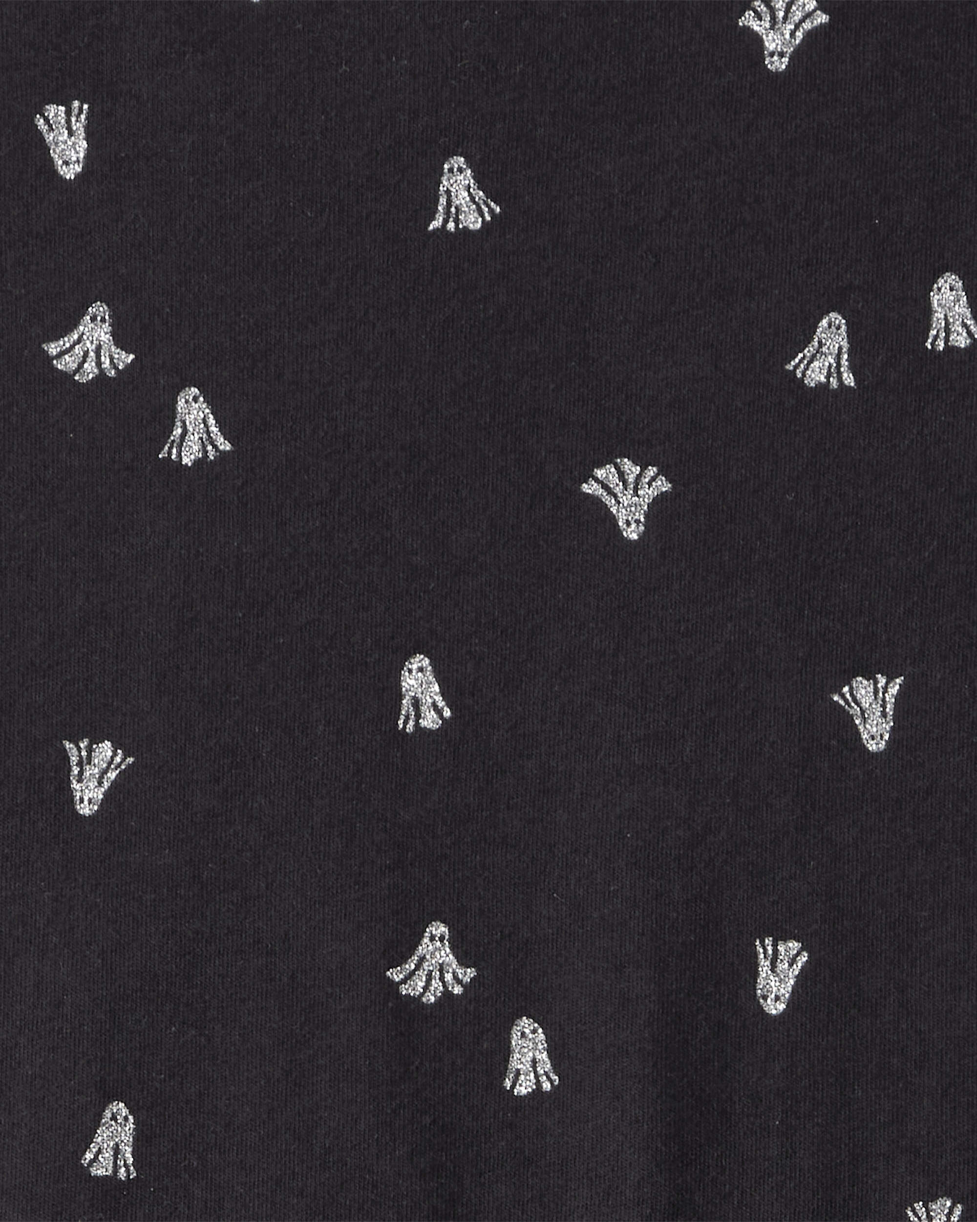 Girls Halloween Ghost Long-Sleeve Dress - Black