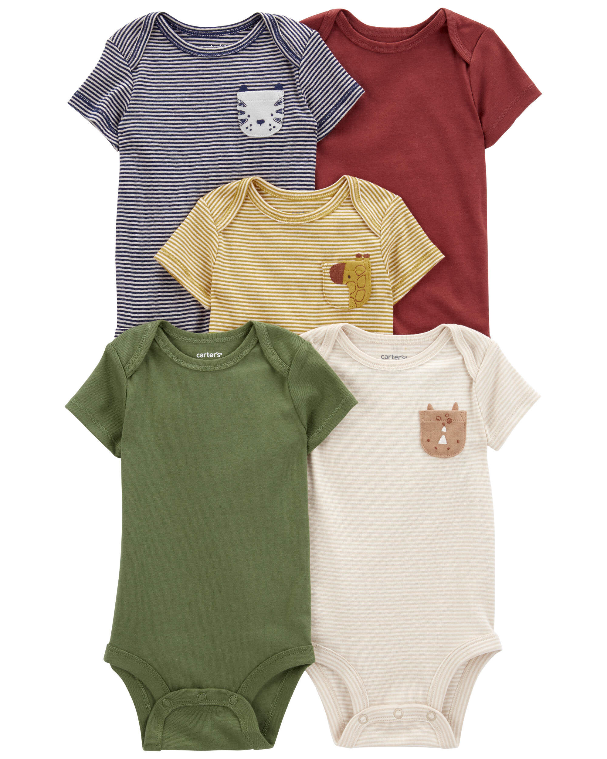 Baby 5 Pack Short Sleeve Bodysuits Carter s Carter s