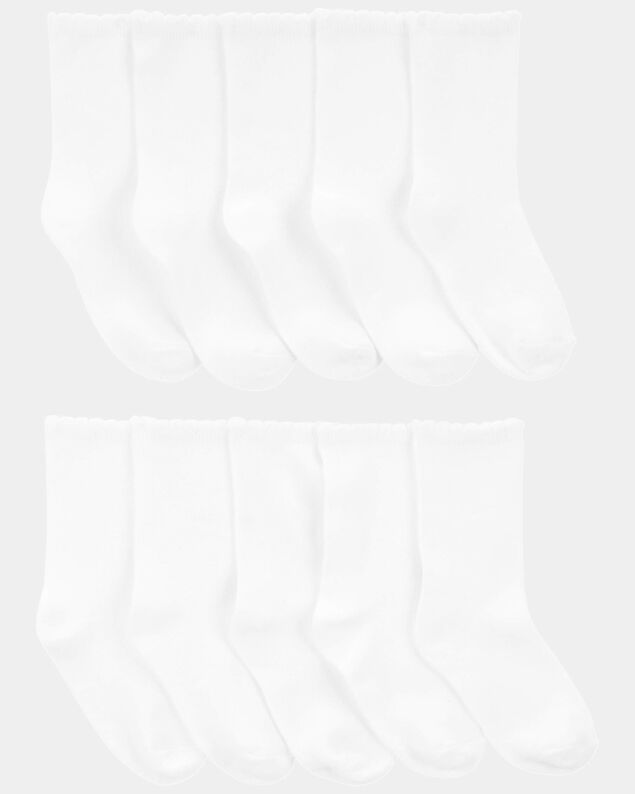 Product image 1 of Kid 10-Pack Scallop Crew Socks