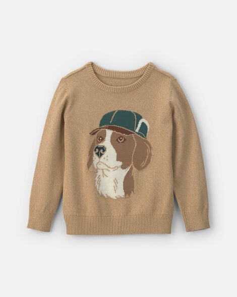 boys dog sweater - brown