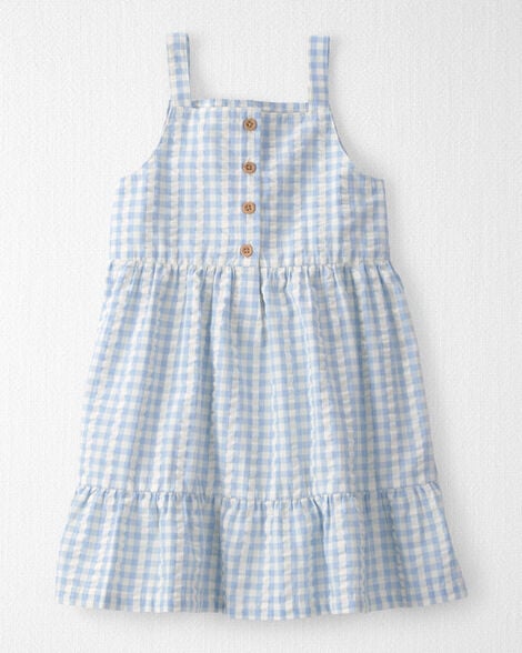 Toddler Girl Seersucker Dress Made with Organic Cotton