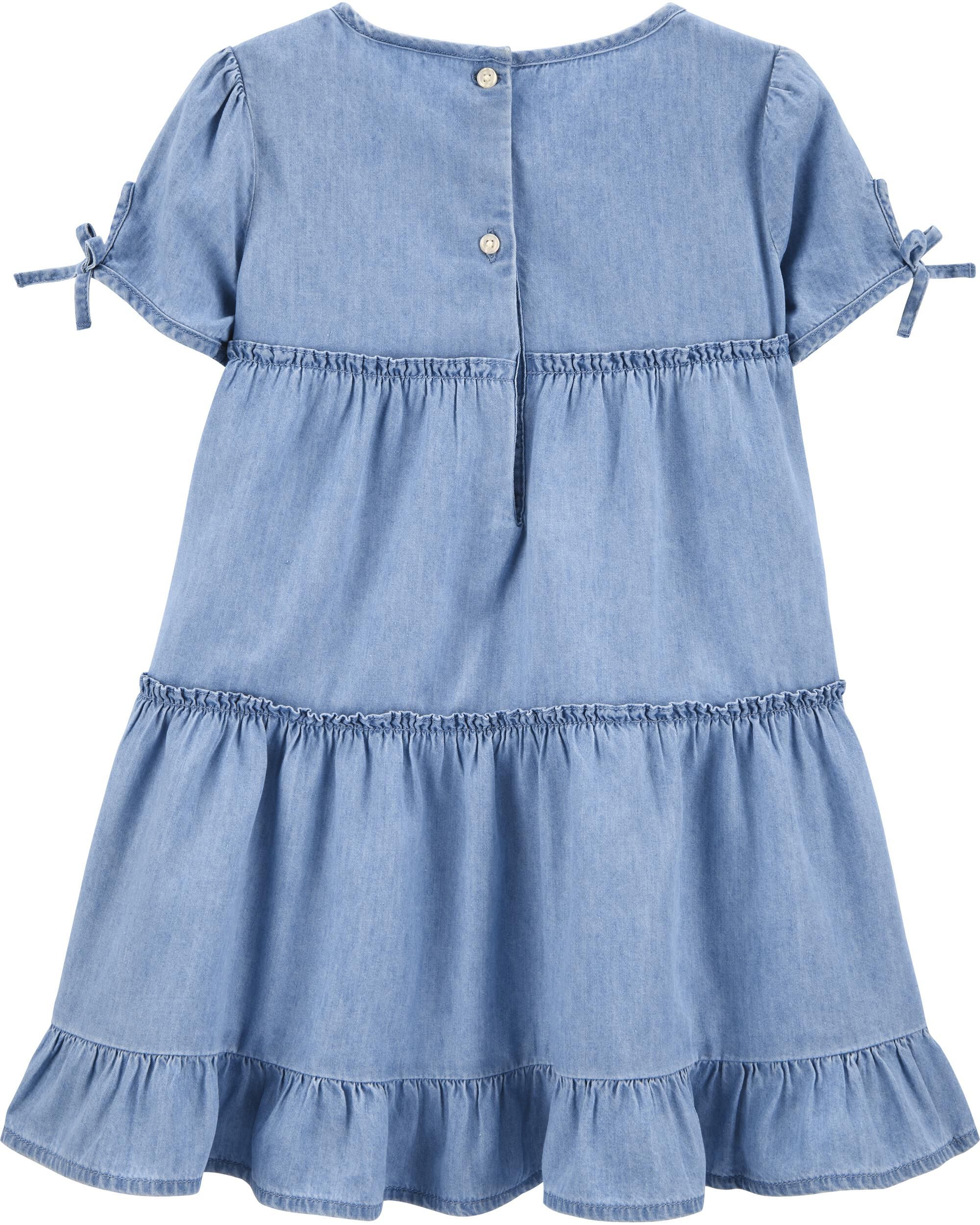 tiered denim dress