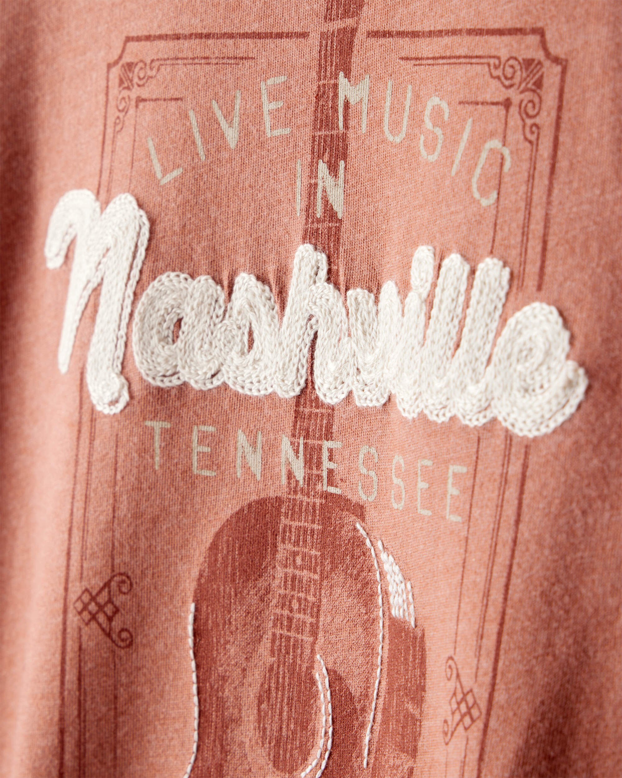 Boys Nashville Music Short-Sleeve Graphic Tee - Brown