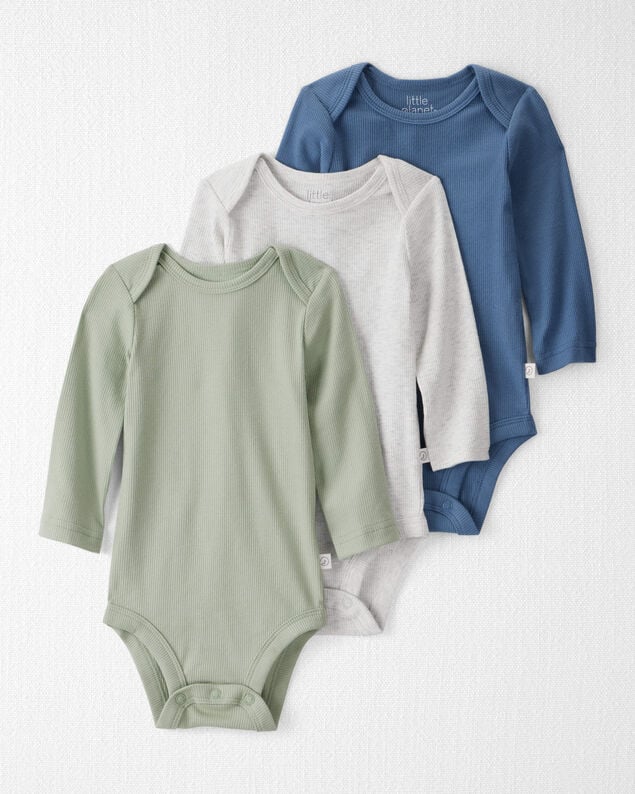Product image 1 of Baby 3-Pack Organic Cotton Rib Bodysuits