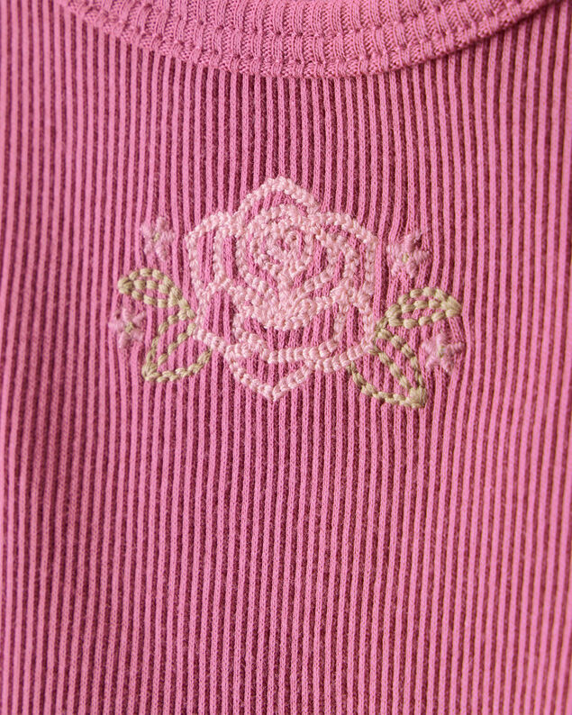 Product image 2 of Baby Girl Flower Cotton Short-Sleeve Top - Pink
