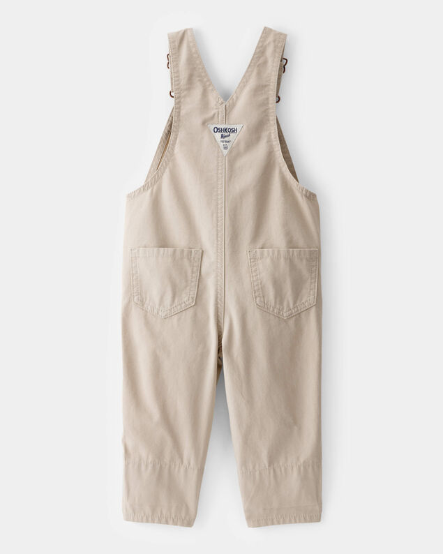 Product image 2 of Baby Lightweight Floral-Lined Canvas Overalls  - Khaki