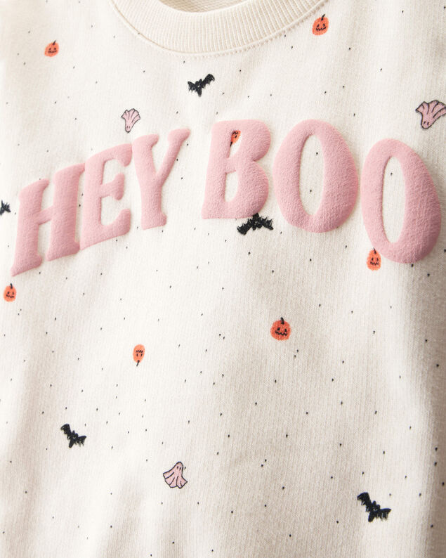 Product image 2 of Toddler 2-Piece Hey Boo Halloween Outfit Set - Cream
